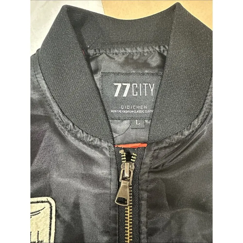 Copied - Black Patch Bomber Jacket - Men